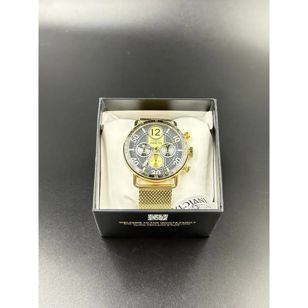 Invicta speedway Men’s Watch 44mm Gold Mesh Band New In Box